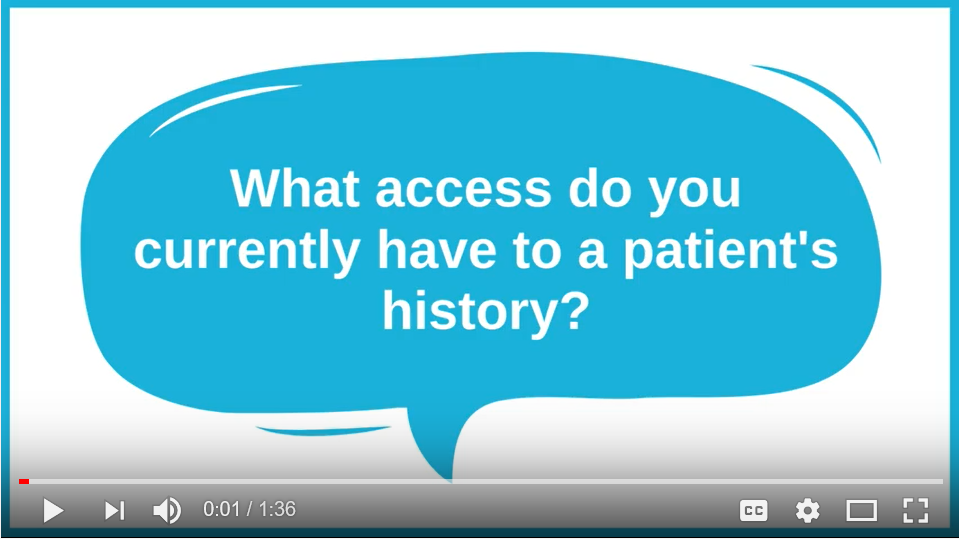 Speech bubble says What access do you currently have to a patients history?