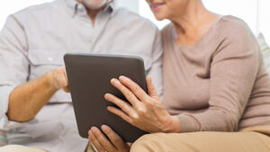 Picture of people looking at patient portal