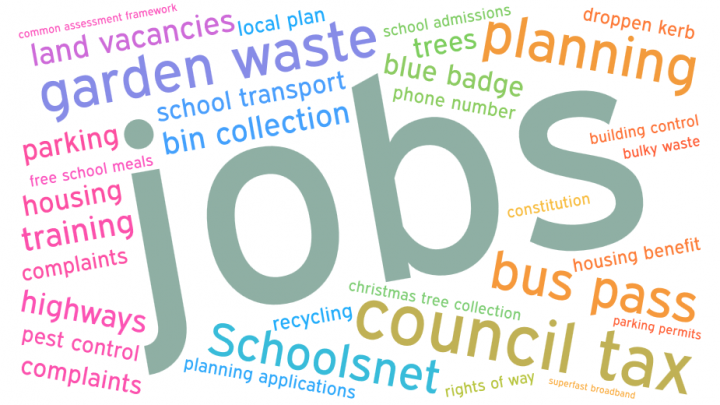 Search terms word cloud