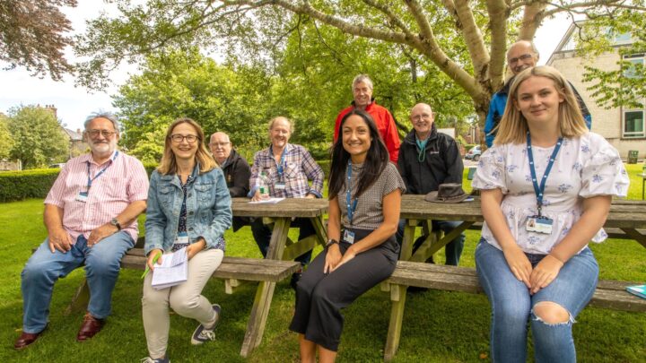 The Digital Champions and Dorset Council's Routes 2 Inclusion team meet for the first time in person since the Covid lockdowns