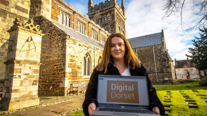 Mia Green, Digital Dorset's Apprentice Digital Community Manager. Pictured in her home town, Wimborne Minster