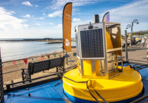 One of the world's 5G buoys, which has improved connectivity along the Lulworth coastline.