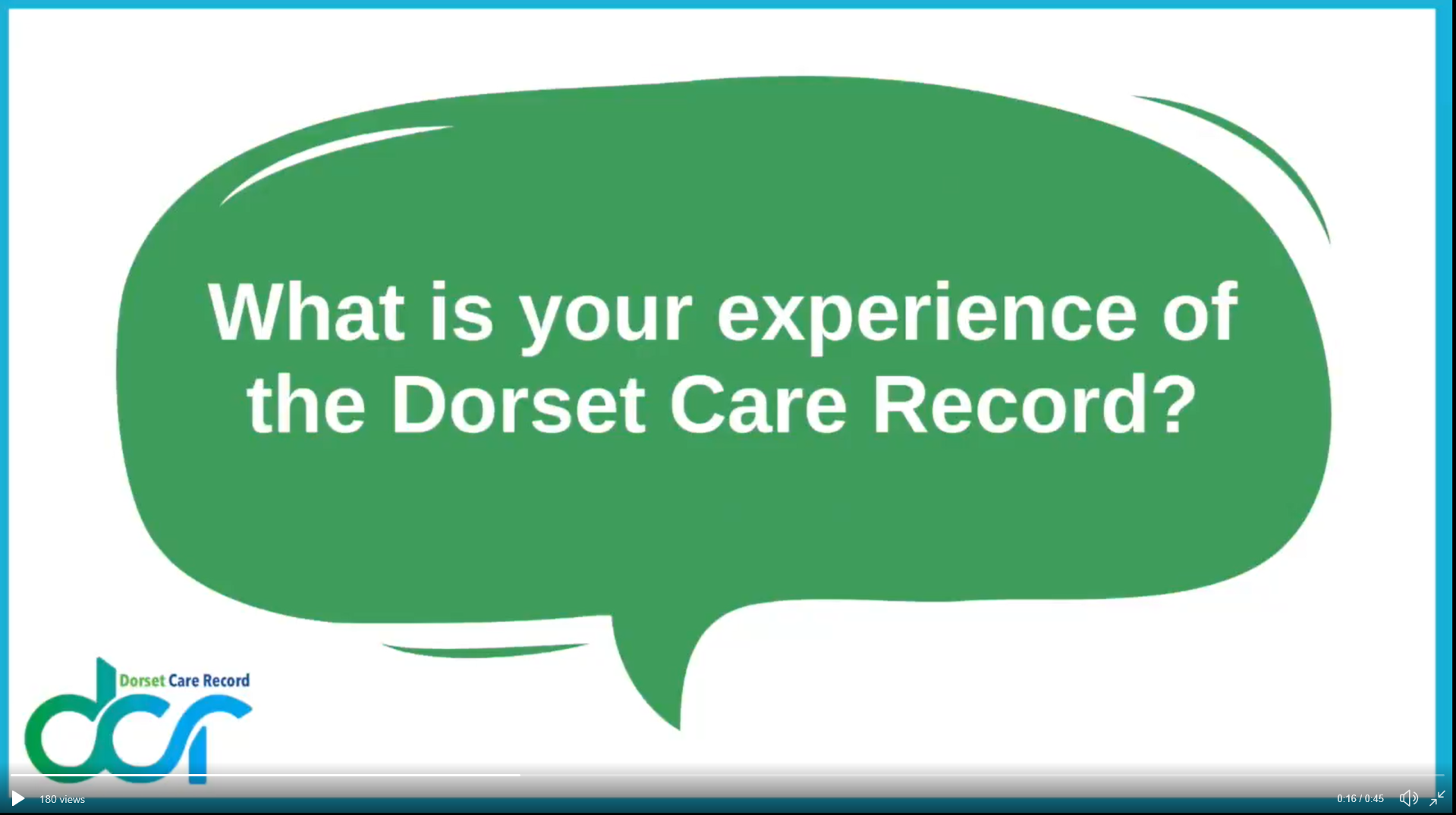 Speech bubble says What is your experience of the Dorset Care Record