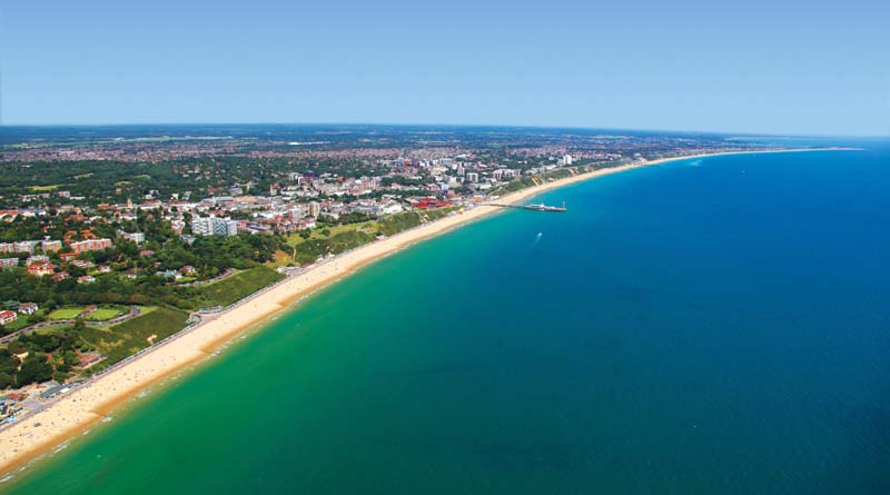 Bournemouth beach from the air