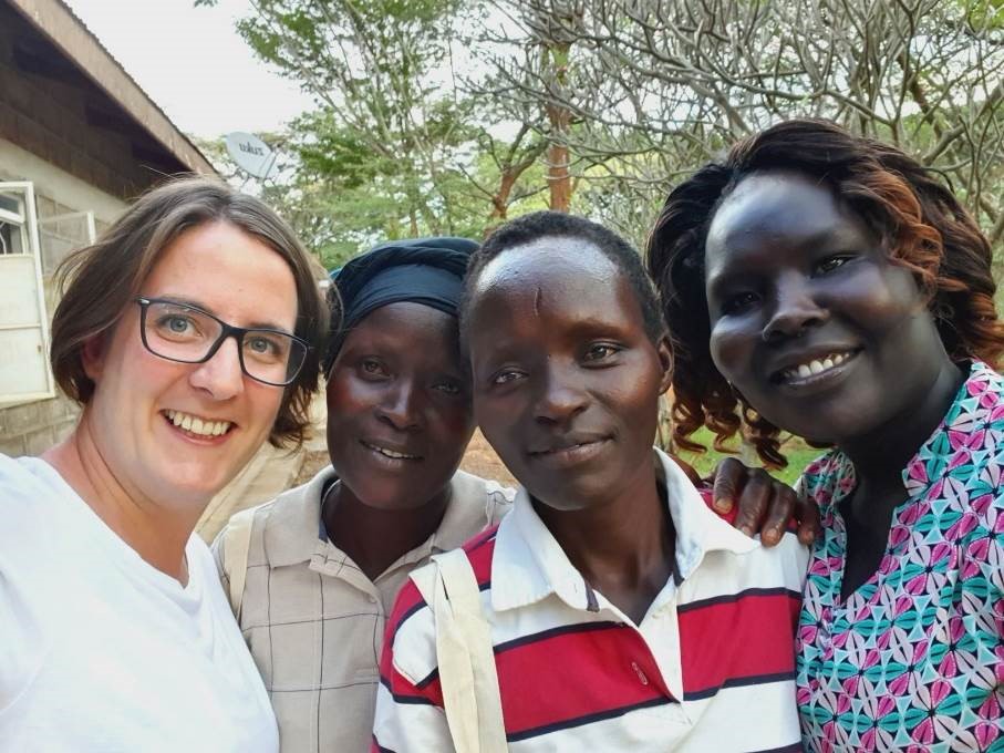 Astrid (left) on her Winston Churchill Fellowship in Kenya studying FGM