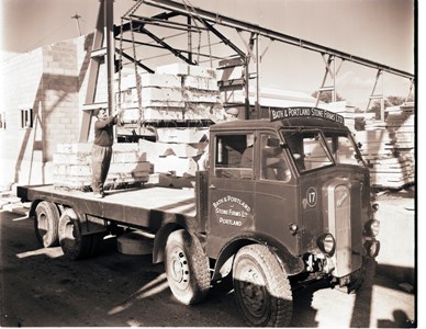 Loading Portland stone