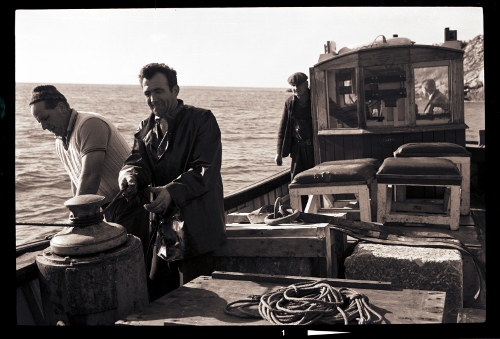 Lowered onto fishing vessel