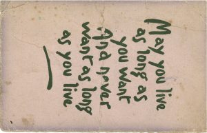 Postcard from Len Parsons: front, reference: D-PAR/E/4/2/1a