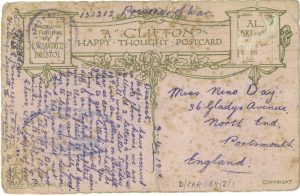 Postcard from Len Parsons: reverse, reference: D-PAR/E/4/2/1a