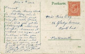 Postcard from Len Parsons: front, reference: D-PAR/E/4/2/2
