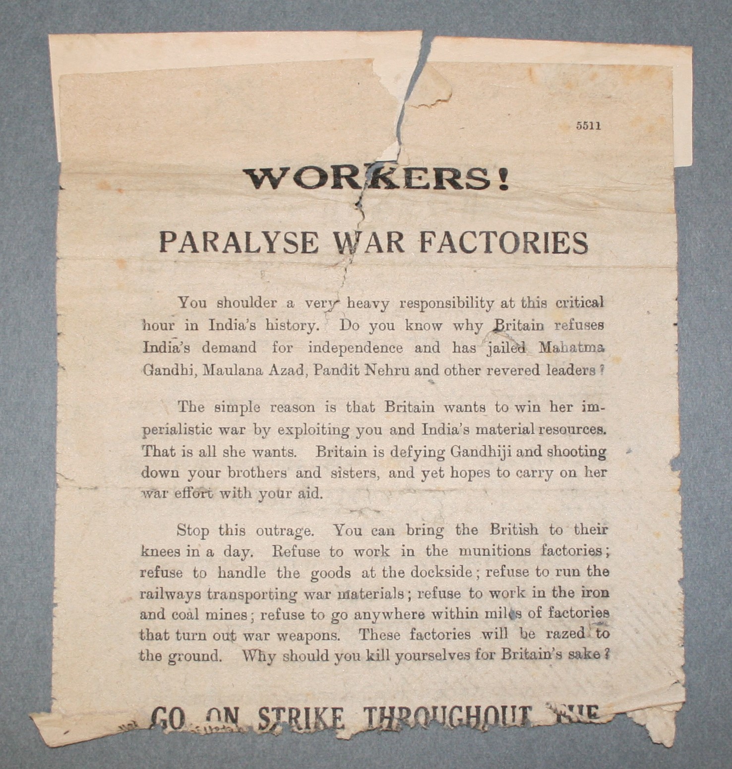 Propaganda poster prior to conservation