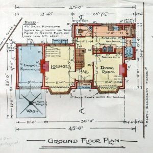 Image of plan for house and garage, 1937