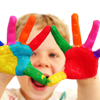 Child with paint on his hands. Child with paint on his hands.