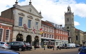 Blandford market place in the town centre