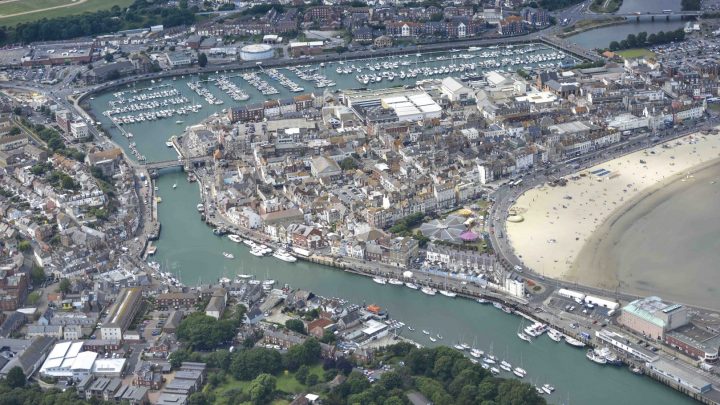 weymouth harbour aerial shot