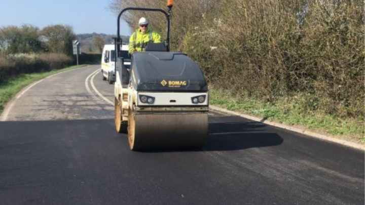 roller going over new surface