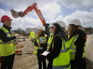 Students on site tour