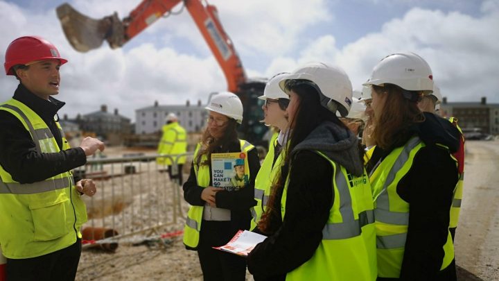 Students on site tour