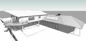 South East View of Weymouth's new Beach Control Office and Toilets