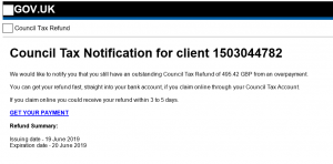Fraudulent Council Tax Email