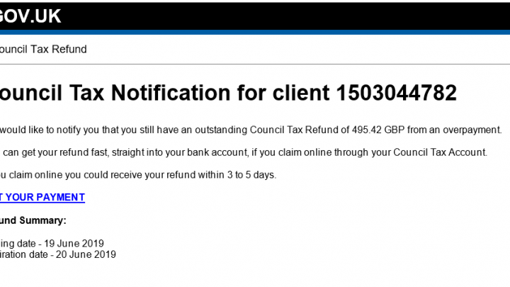 Fraudulent Council Tax Email