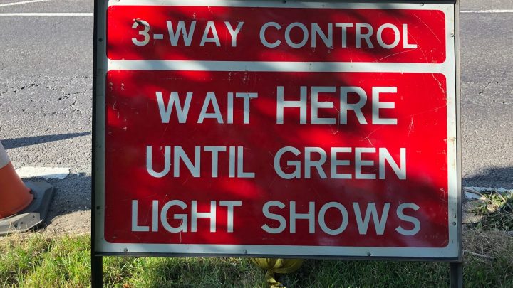 Wait here sign
