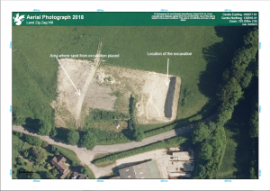 Aerial photo showing unauthorised excavation works at Zig Zag Hill