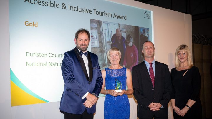 Durlston accepting their Gold award for Accessible and Inclusive Tourism