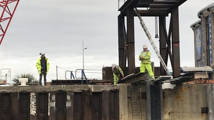 Harbour walls work is continuing