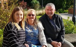 Chloe with Jackie and Mike Harding