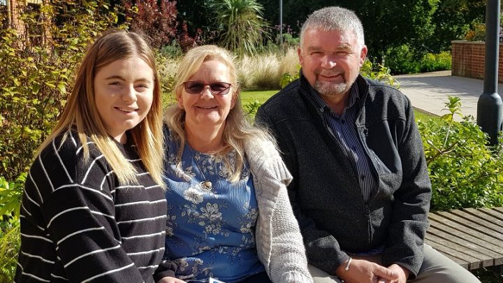 Chloe with Jackie and Mike Harding