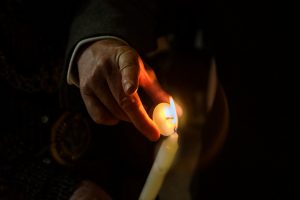 Lighting a candle