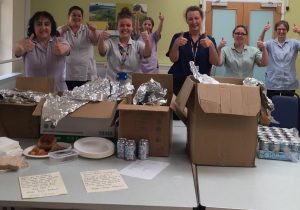 NHS staff with hot meals