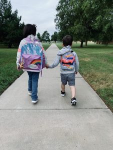 Children walking to school
