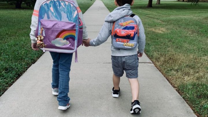 Children walking to school