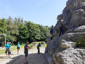 Outdoor rock climbing