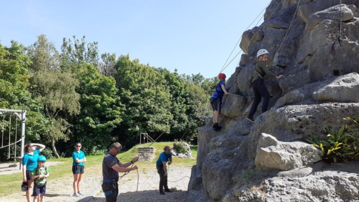 Outdoor rock climbing