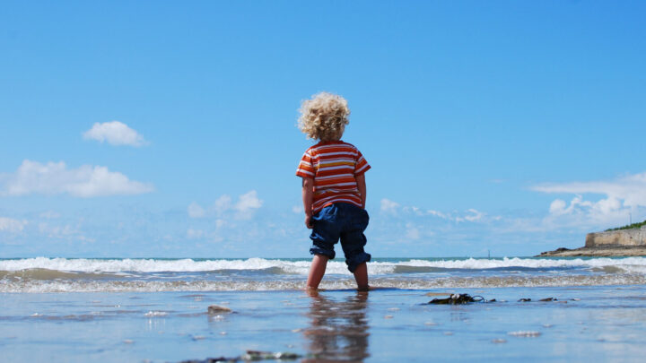 Toddler by the sea