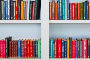 Books on book shelf