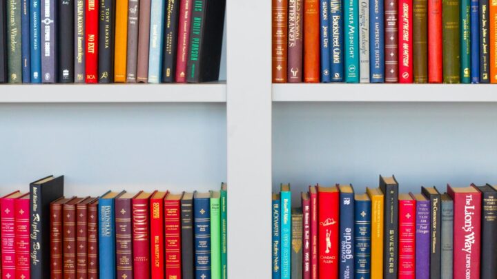 Books on book shelf