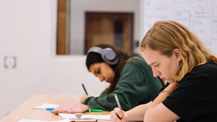 School pupils working