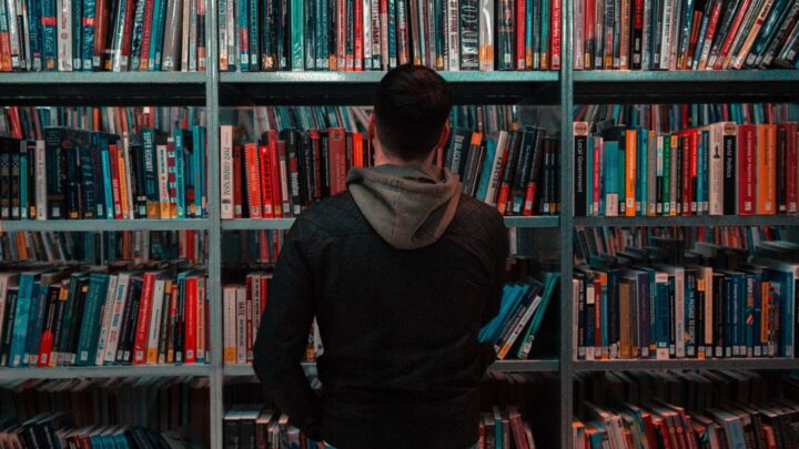 Man browsing books