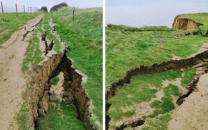 picture of the cracking in the clifftop