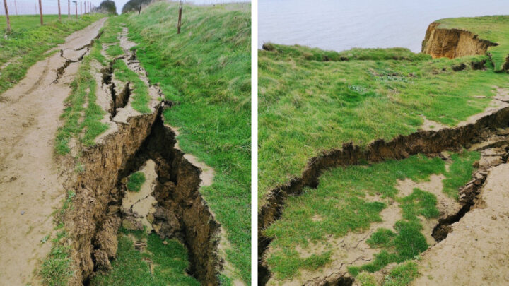 picture of the cracking in the clifftop