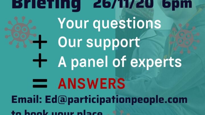 Youth Voice Covid-19 Briefing 26/11/20 6pm your questions and our support = answers