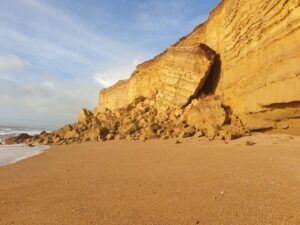 Rockfall at Hive Beach