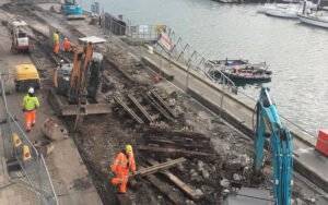An aerial view of the work