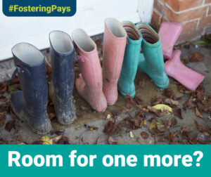 Fostering image of a families boots