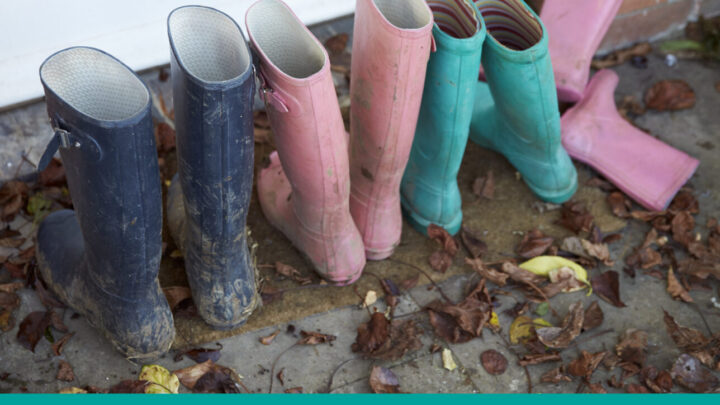Fostering image of a families boots