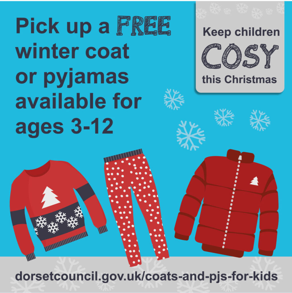 Pick-up free winter coats or pyjamas available for ages three to 12.